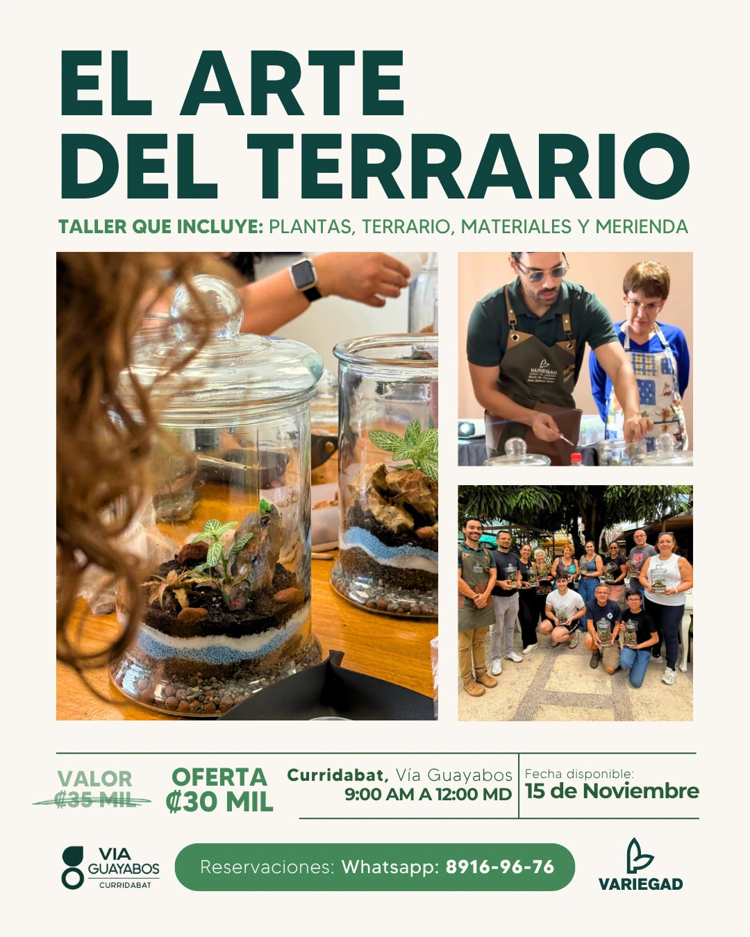 Taller - Curridabat - Vía Guayabos  - Sábado 15 / Sábado 22 de Noviembre